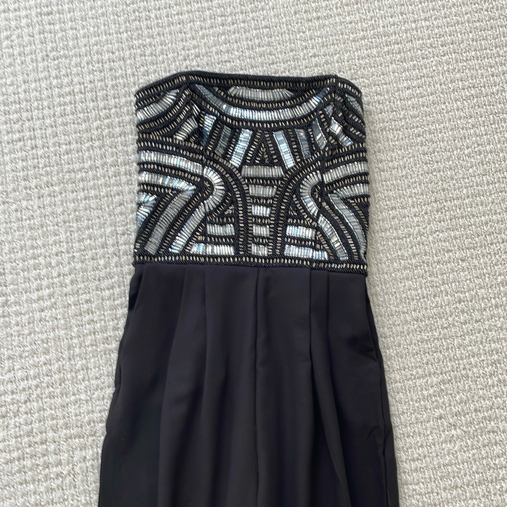Parker Black jeweled bustier jumpsuit sz small